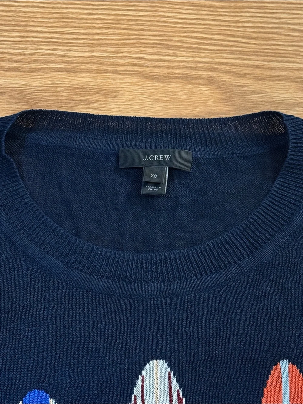 J. Crew Crewneck Sweater with Surfboard Stripe Motif
